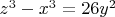 $z^3-x^3=26y^2$