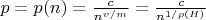 $p=p(n)=\frac{c}{n^{v/m}}=\frac{c}{n^{1/\rho(H)}}$